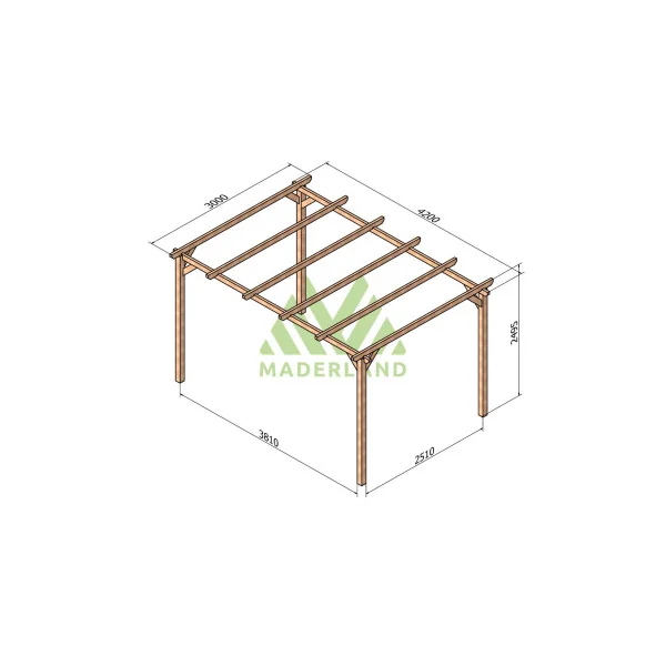 Pergolas de Jardin 420x300 cm en Pin Nordique Massif Autoclave