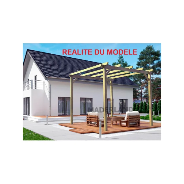 Pergolas Jardin Tonnelle de Jardin 400x300 cm en Pin Nordique Massif Autoclave
