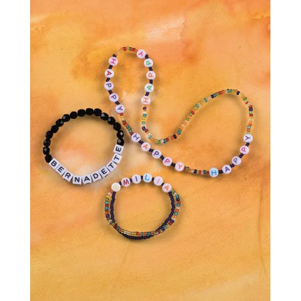 Perles disques plastique percés 50g Alphabet coloré 5x2mm