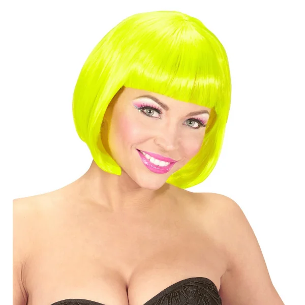 Perruque jaune fluo cabaret