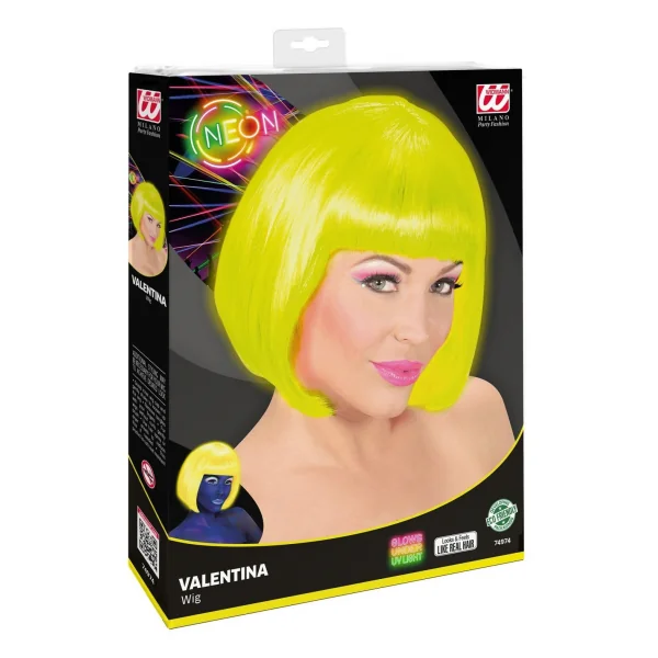 Perruque jaune fluo cabaret