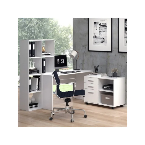 Petit Meuble Bureau Mobile Rangement Bureau de chambre Meuble Blanc