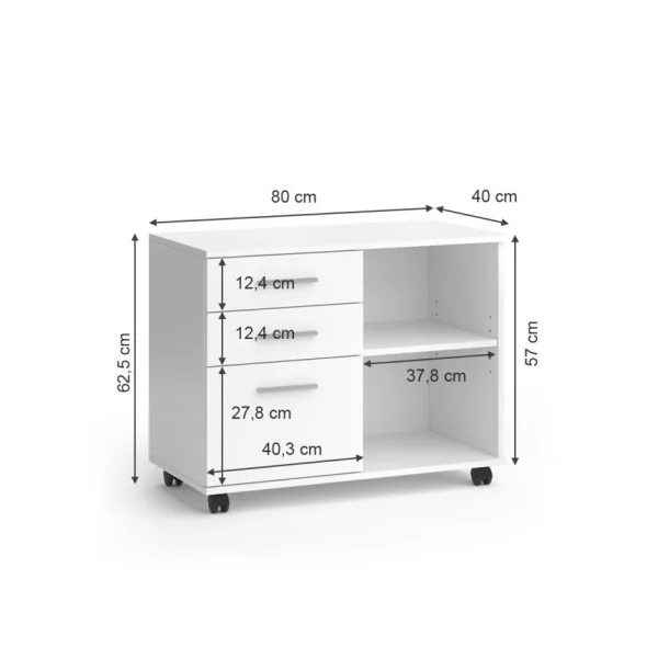 Petit Meuble Bureau Mobile Rangement Bureau de chambre Meuble Blanc
