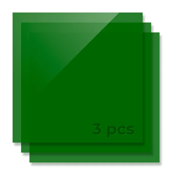 Plaque acrylique translucide brillante verte de 3 mm (lot de 3)