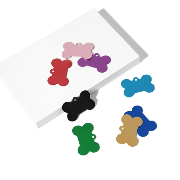 Plaques d'identité pour chien forme os alu anodisé (20Pcs)