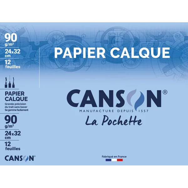 Pochette Canson calque A4+ 90g 12 feuilles