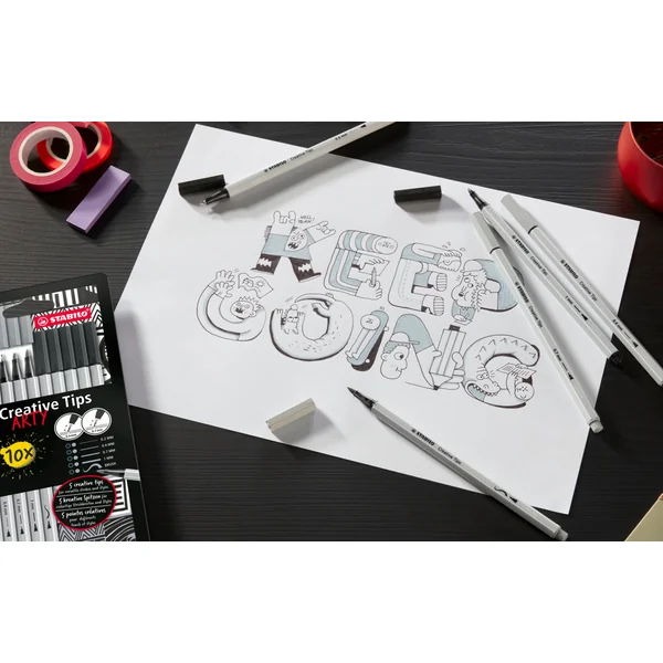 Pochette carton de 5 ou 10 feutres Creative Tips Arty