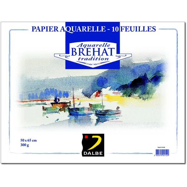 Pochette de 10 feuilles de papier aquarelle Bréhat - 300g/m²