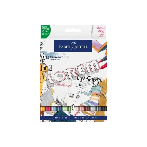Pochette de 12 Sketch Marker Goldfaber assortis