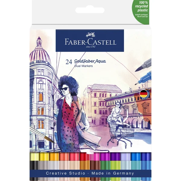 Pochette de 24 feutres Goldfaber Aqua Double Pointe