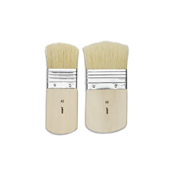 Pochette de 2 pinceaux Spalters extra-courts - Soie beau blanc
