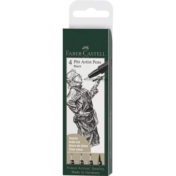 Pochette de 4 feutres Pitt artist Pen Assortiment Noir