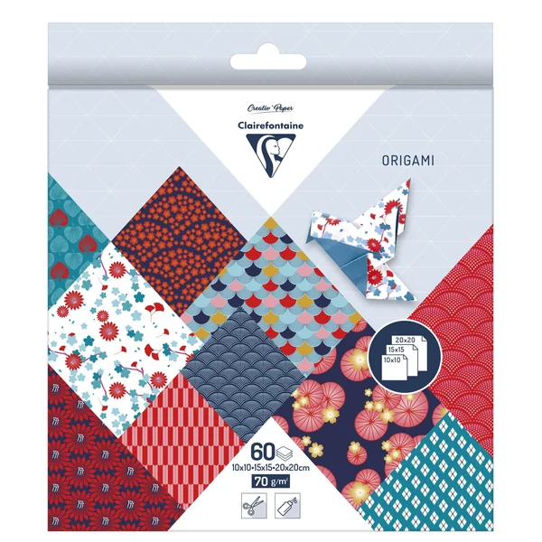 Pochettes papiers origami 3 formats 60 feuilles Collection Hanayo
