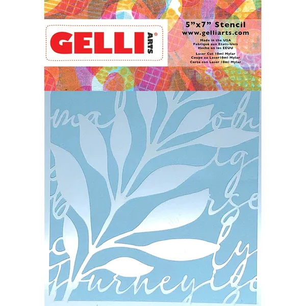 Pochoirs Script feuille 12,7 x 17,8 cm Gelli Arts