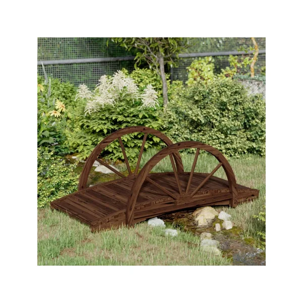 Pont de Jardin Sapin Massif Brun Passerelle de jardin Pont Déco Pont de bassin