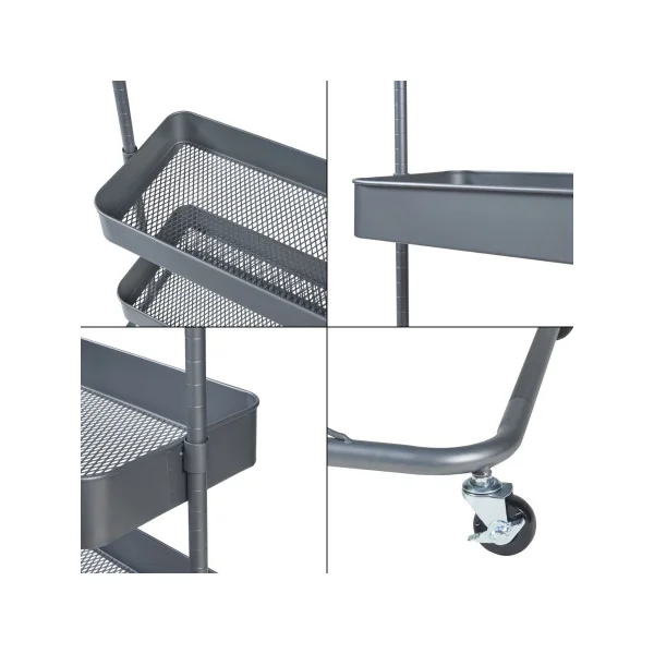 Porte Manteau en Métal Gris Foncé Portant Vêtement Epuré
