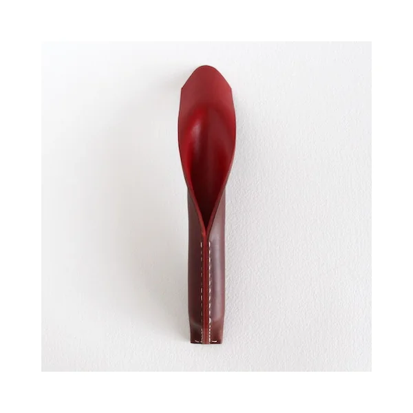 Porte stylo Pétale – rouge et marron – Pauline André