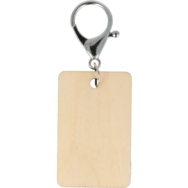 Porte-clés en bois rectangles (x3) 55 x 35 x 5 mm