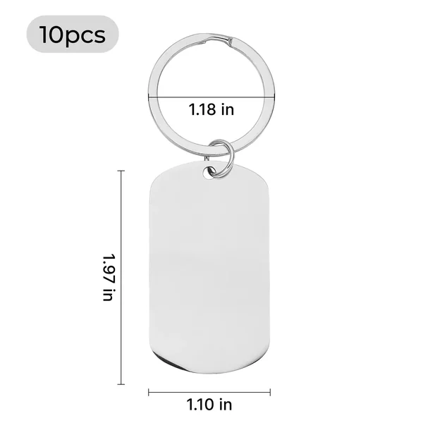 Porte-clés militaire en acier inoxydable (10 pièces)