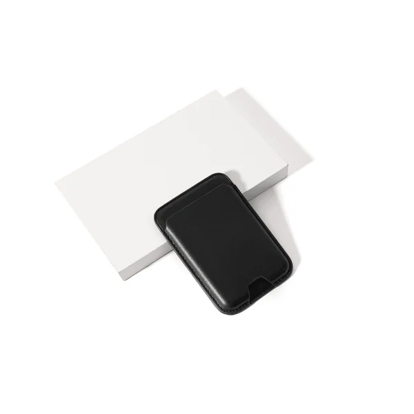 Portefeuille de téléphone en similicuir avec fermeture magnétique Noir