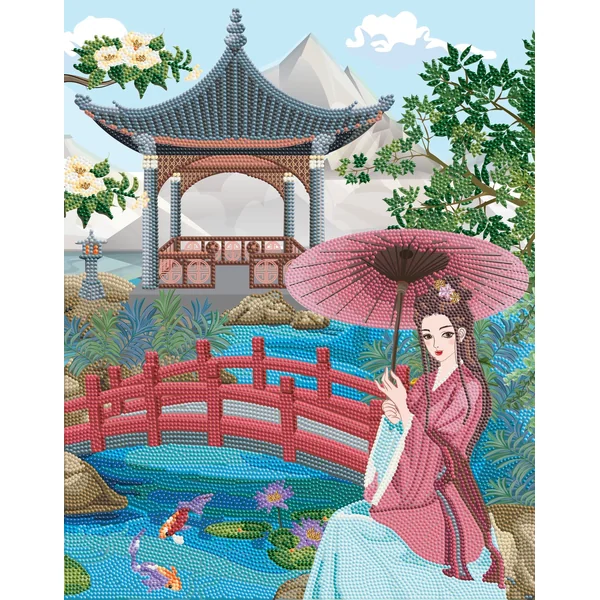 Poster à diamanter 34 X 45 cm évasion Asie - Crystal art kit
