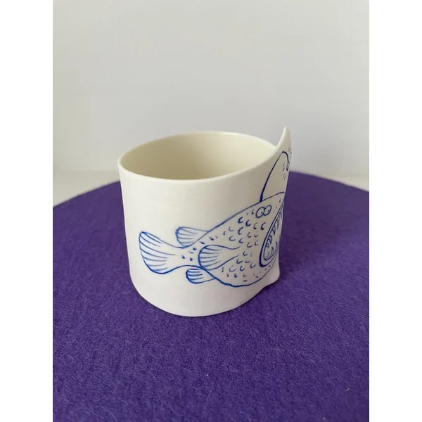 Pot en porcelaine, Poissons – Jinjin Sun, Atelier Murmur
