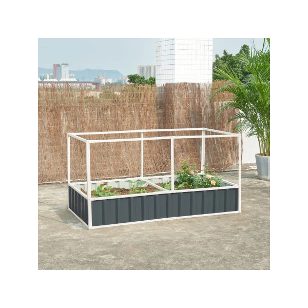 Potager en Métal 174x90 cm Légumes ou Plantes Potager Jardin Jardinière Surélevée Acier