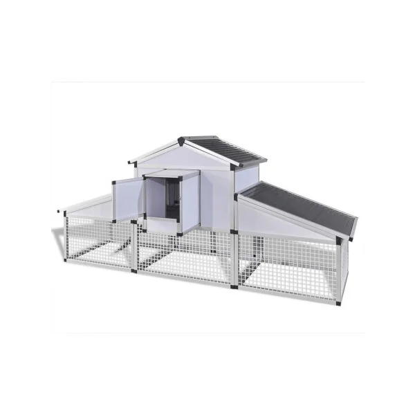 Poulailler Aluminium Poulailler ALU Cage Poule avec Enclos et Pondoir