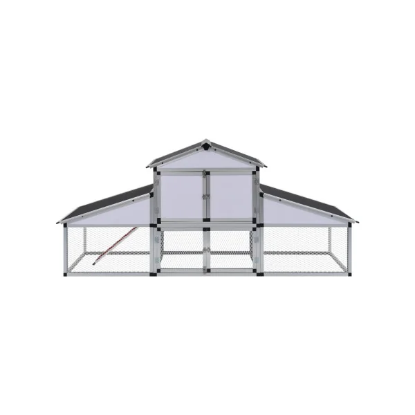 Poulailler Aluminium Poulailler ALU Cage Poule avec Enclos et Pondoir