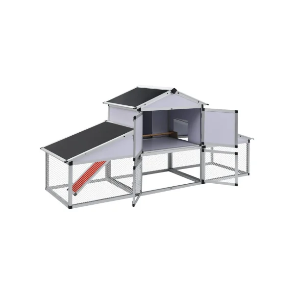 Poulailler Aluminium Poulailler ALU Cage Poule avec Enclos et Pondoir