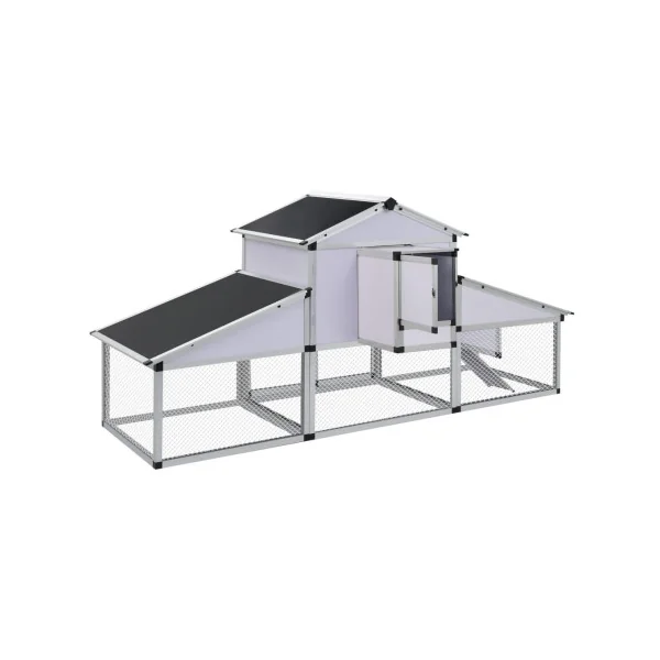 Poulailler Aluminium Poulailler ALU Cage Poule avec Enclos et Pondoir