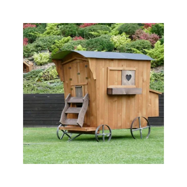 Poulailler Coueron 8 Poules poulailler en Bois Massif d'Epicéa Pondoir Perchoir Poulailler Mobile Roulotte