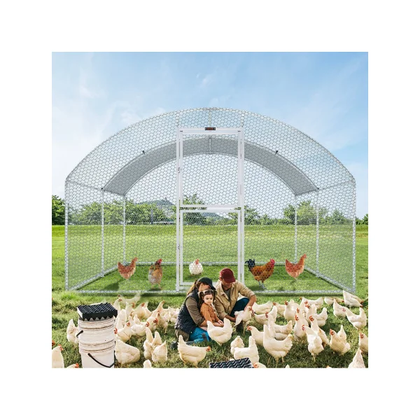Poulailler Dôme Enclos Parc Poules Arrondi 4x3x2m 12m² Enclos Grillagé