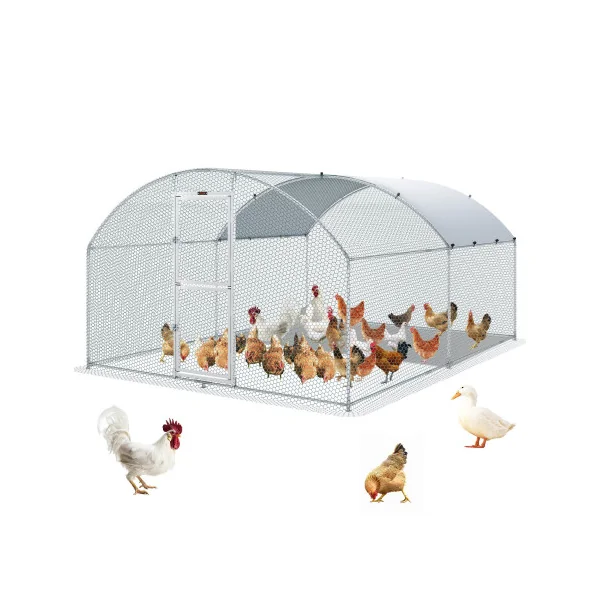 Poulailler Dôme Enclos Parc Poules Arrondi 4x3x2m 12m² Enclos Grillagé