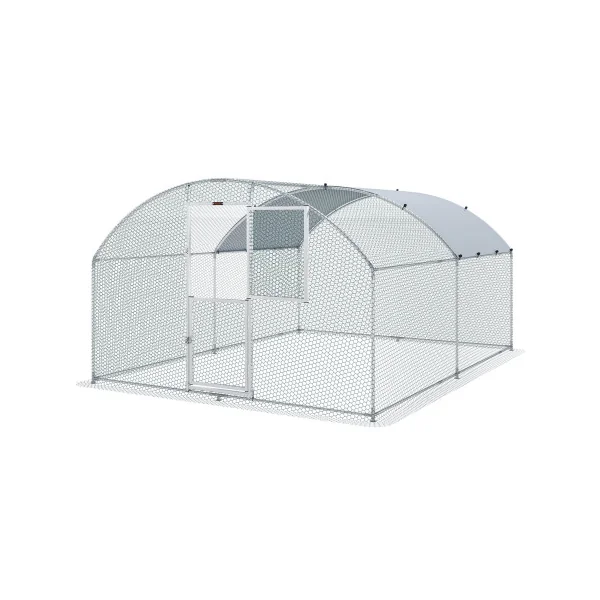 Poulailler Dôme Enclos Parc Poules Arrondi 4x3x2m 12m² Enclos Grillagé