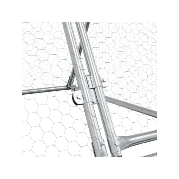 Poulailler Enclos Parc 2m Acier Galvanisé Enclos Grillagé pour Poule 2m²