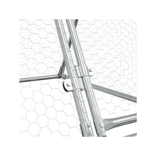 Poulailler Enclos Parc 4m Acier Galvanisé Enclos Grillagé pour Poule 4m²