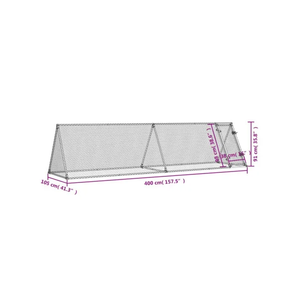 Poulailler Enclos Parc 4m Acier Galvanisé Enclos Grillagé pour Poule 4m²