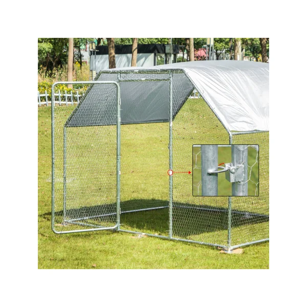 Poulailler Extérieur Enclos Parc 2x3x1,82m 6m² avec Couverture