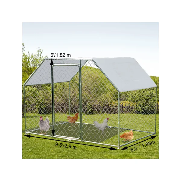 Poulailler Extérieur Enclos Parc 2x3x1,82m 6m² avec Couverture