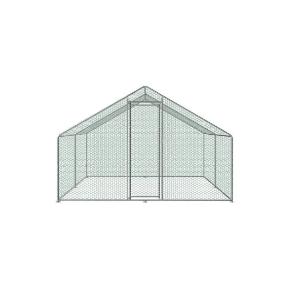 Poulailler Grillagé 12m² Enclos Poule Parc Poule 4x3x2m Tubes 25mm