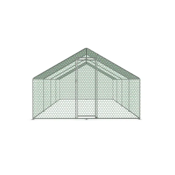 Poulailler Grillagé 24m² Enclos Poule Parc Poule 8x3x2m Tubes 25mm