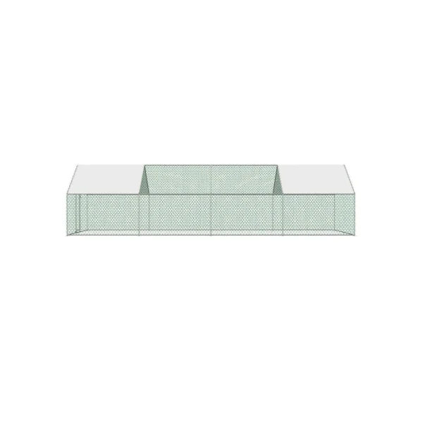 Poulailler Grillagé 24m² Enclos Poule Parc Poule 8x3x2m Tubes 25mm