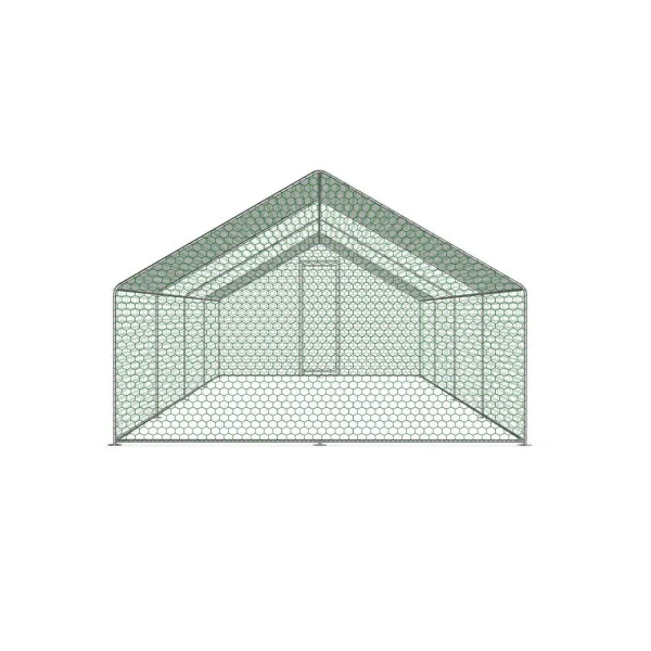 Poulailler Grillagé 24m² Enclos Poule Parc Poule 8x3x2m Tubes 25mm