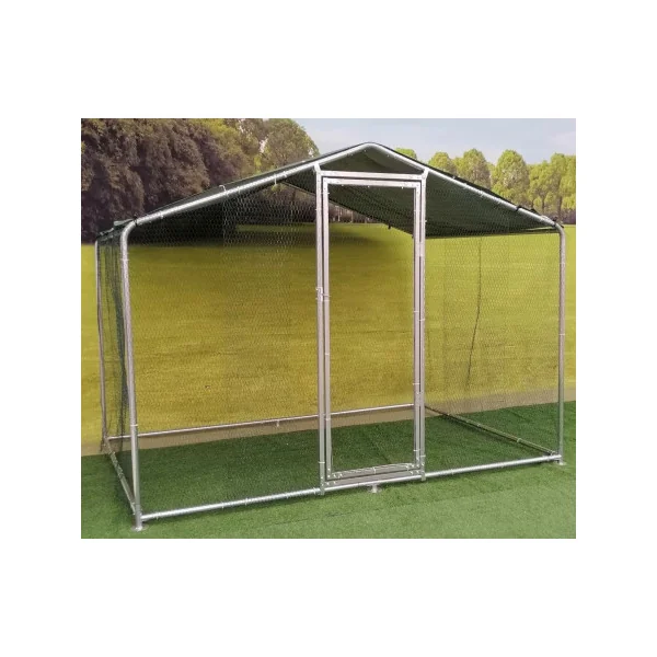 Poulailler grillagé enclos poule parc poule 3x2x2,25m tube 38 mm