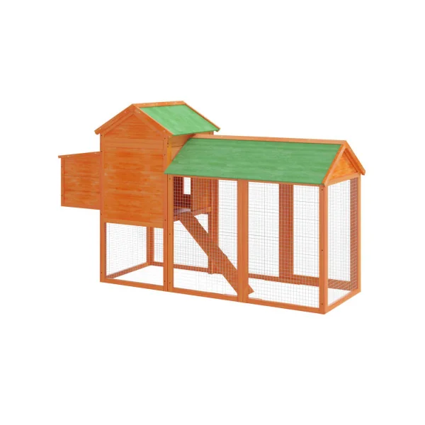 Poulailler Le Rheu Bois Massif Pin Cage à Poules Poulailler avec Enclos et Pondoir