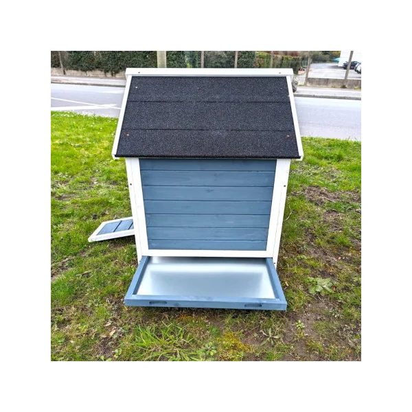 Poulailler Lunel Bleu Blanc 2 à 4 Poules Poulailler en Bois Sans Enclos avec Pondoir et Perchoirs
