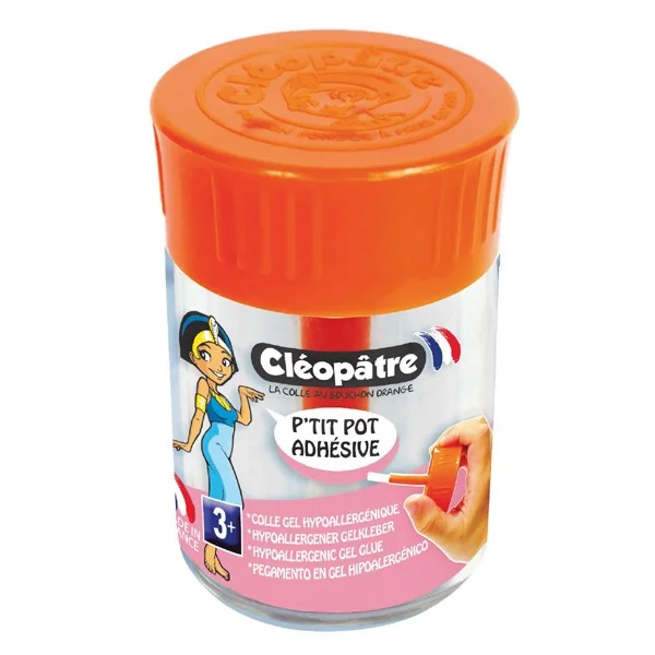 P'tit Pot colle transparente hypoallergénique "Adhésive" en 50gr avec pinceau.