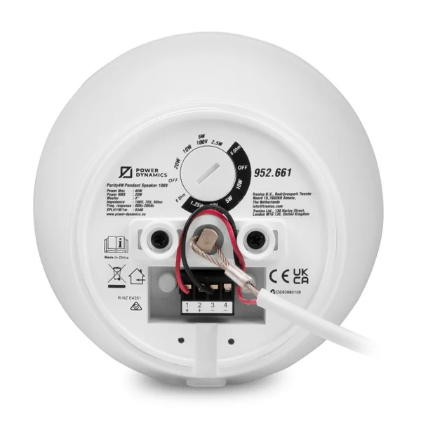 PURITY4W Enceinte suspendue 20-10-5 Watts 100 V