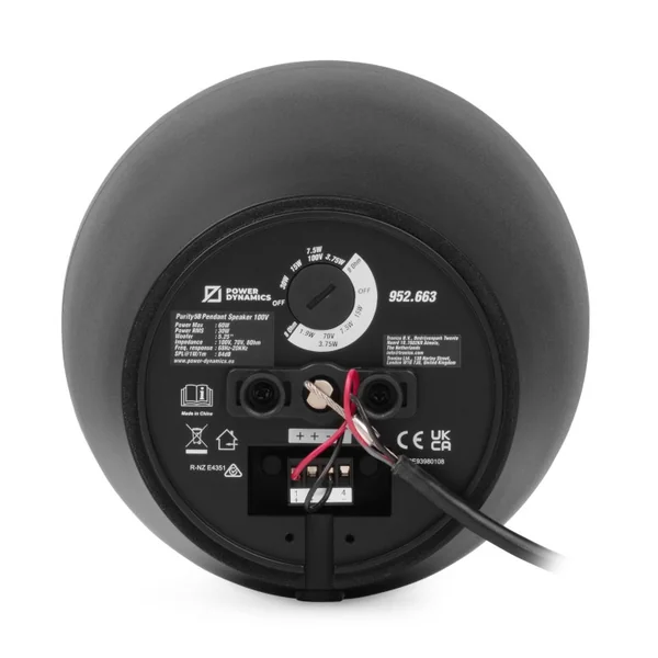 PURITY5B Enceinte suspendue 30-15 Watts 100 V